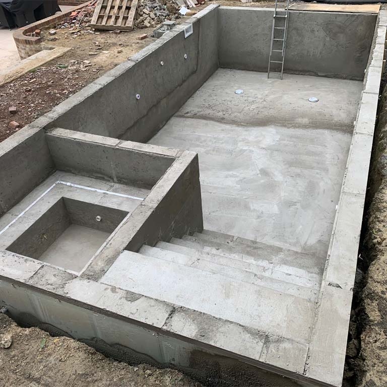 Inground Swimming Pool Shell Sprayed Concrete 