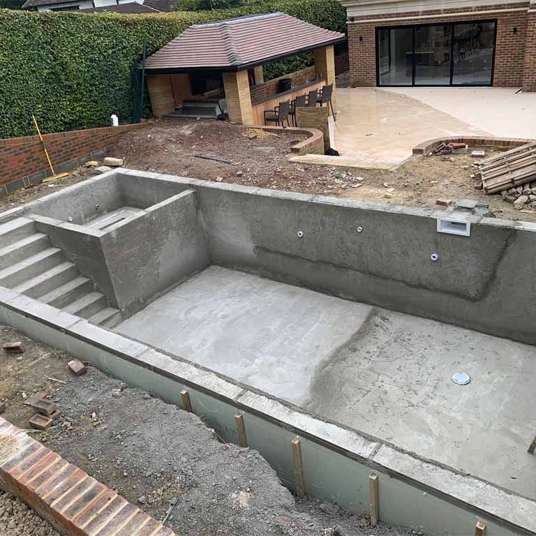 Inground Swimming Pool Shell construction